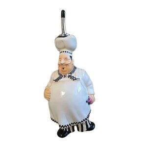 Stephanie Marrott Chubby Chef Art* Oil Cruet 12 In Vtg HandPainted